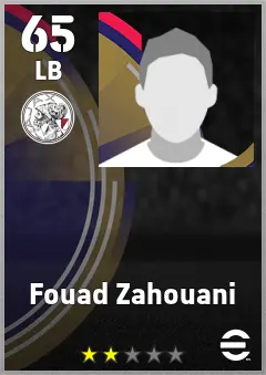 Fouad Zahouani eFootball 2026 player card, 65 OVR LB
