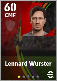 Lennard Wurster eFootball 2026 player card — 60 OVR CMF