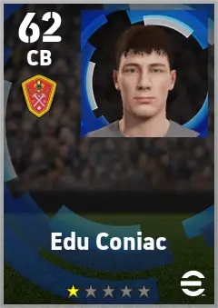 Edu Coniac eFootball 2026 player card — 62 OVR CB