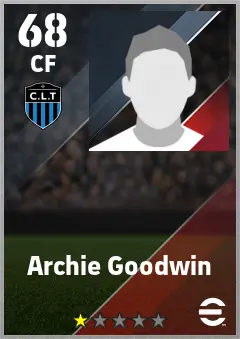 Archie Goodwin eFootball 2026 player card — 68 OVR CF