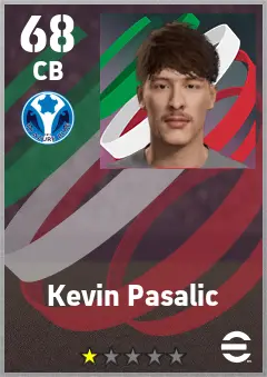 Kevin Pasalic eFootball 2026 player card — 68 OVR CB