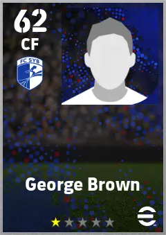 George Brown eFootball 2026 player card — 62 OVR CF