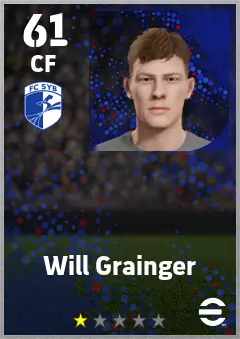 Will Grainger eFootball 2026 player card — 61 OVR CF