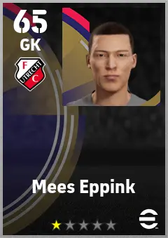 Mees Eppink eFootball 2026 player card — 65 OVR GK