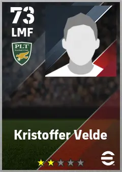 Kristoffer Velde eFootball 2026 player card — 73 OVR LMF