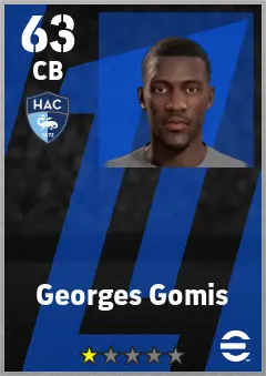 Georges Gomis eFootball 2026 player card — 63 OVR CB