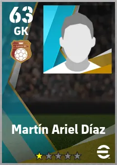 Martin Ariel Diaz eFootball 2026 player card — 63 OVR GK