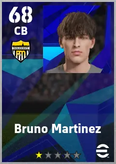 Bruno Martinez eFootball 2026 player card — 68 OVR CB