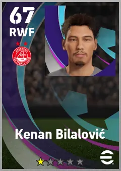 Kenan Bilalovic eFootball 2026 player card — 67 OVR RWF