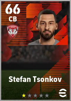 Stefan Tsonkov eFootball 2026 player card — 66 OVR CB