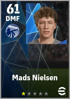 Mads Nielsen eFootball 2026 player card — 61 OVR DMF