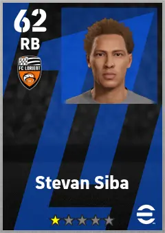 Stevan Siba eFootball 2026 player card — 62 OVR RB