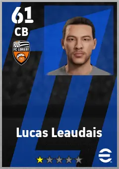 Lucas Leaudais eFootball 2026 player card — 61 OVR CB