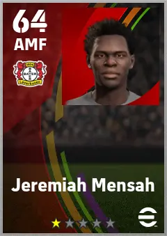 Jeremiah Mensah eFootball 2026 player card — 64 OVR AMF