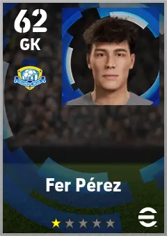 Fer Perez eFootball 2026 player card — 62 OVR GK