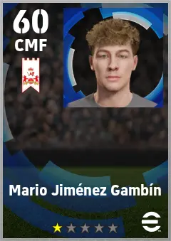 Mario Jimenez Gambin eFootball 2026 player card — 60 OVR CMF