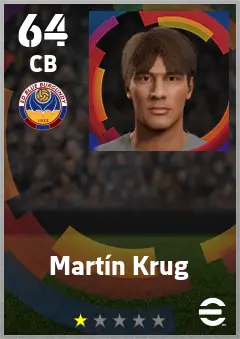 Martin Krug eFootball 2026 player card — 64 OVR CB