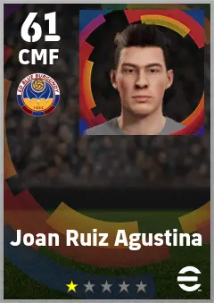 Joan Ruiz Agustina eFootball 2026 player card — 61 OVR CMF