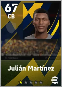 Julian Martinez eFootball 2026 player card — 67 OVR CB