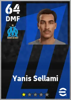 Yanis Sellami eFootball 2026 player card — 64 OVR DMF