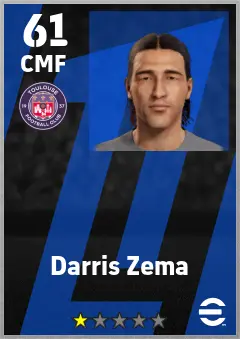 Darris Zema eFootball 2026 player card — 61 OVR CMF