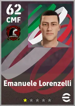 Emanuele Lorenzelli eFootball 2026 player card — 62 OVR CMF