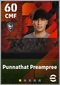 Punnathat Preampree eFootball 2026 player card — 60 OVR CMF