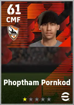 Phoptham Pornkod eFootball 2026 player card — 61 OVR CMF