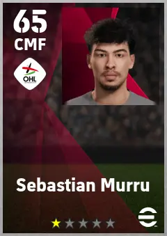 Sebastian Murru eFootball 2026 player card — 65 OVR CMF
