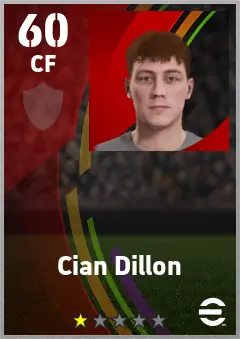 Cian Dillon eFootball 2026 player card — 60 OVR CF