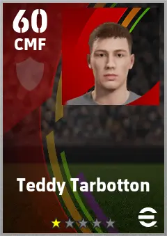 Teddy Tarbotton eFootball 2026 player card — 60 OVR CMF