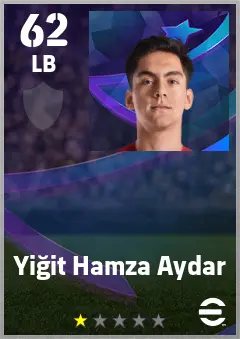 Yigit Hamza Aydar eFootball 2026 player card — 62 OVR LB