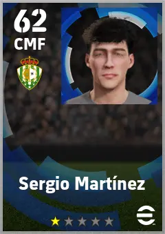 Sergio Martinez eFootball 2026 player card — 62 OVR CMF