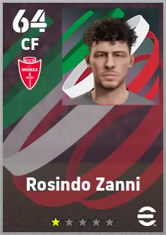 Rosindo Zanni eFootball 2026 player card — 64 OVR CF