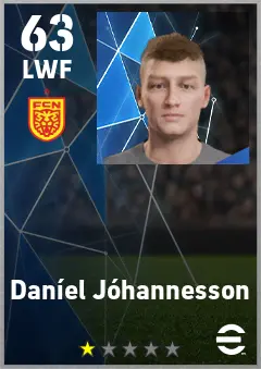 Daniel Johannesson eFootball 2026 player card — 63 OVR LWF