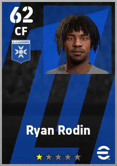 Ryan Rodin eFootball 2026 player card — 62 OVR CF