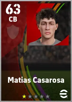 Matias Casarosa eFootball 2026 player card — 63 OVR CB
