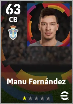 Manu Fernandez eFootball 2026 player card — 63 OVR CB