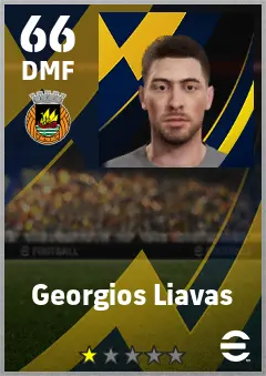 Georgios Liavas eFootball 2026 player card — 66 OVR DMF