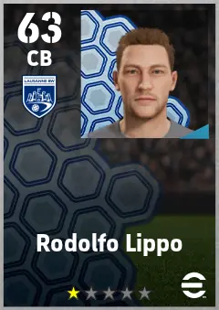 Rodolfo Lippo eFootball 2026 player card — 63 OVR CB