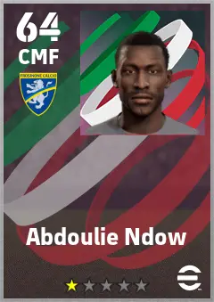 Abdoulie Ndow eFootball 2026 player card — 64 OVR CMF