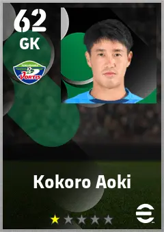 Kokoro Aoki eFootball 2026 player card — 62 OVR GK