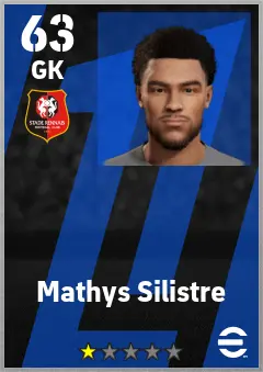 Mathys Silistre eFootball 2026 player card — 63 OVR GK