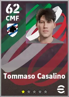 Tommaso Casalino eFootball 2026 player card — 62 OVR CMF