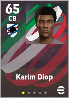 Karim Diop eFootball 2026 player card — 65 OVR CB