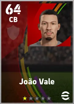 Joao Vale eFootball 2026 player card — 64 OVR CB