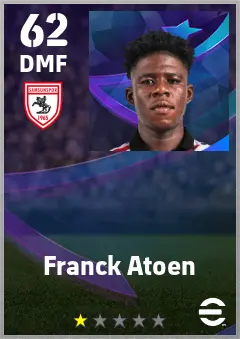 Franck Atoen eFootball 2026 player card — 62 OVR DMF