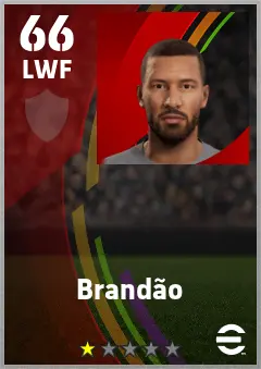 Brandao eFootball 2026 player card — 66 OVR LWF
