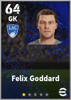 Felix Goddard eFootball 2026 player card — 64 OVR GK