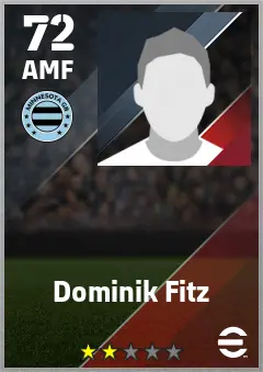 Dominik Fitz eFootball 2026 player card — 72 OVR AMF